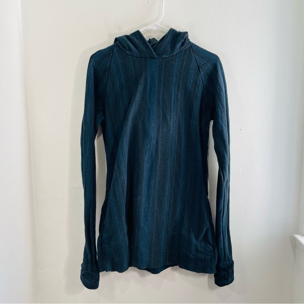 Cocon Commerz Privatsachen Black Blue Stripe Pullover Hoodie Sweatshirt 2 Medium